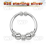 7i3wmekd silver 925 fake septum piercing ring 1mm balinese wire septum piercing