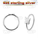 7ix4rkk 925 silver seamless nose ring butterfly