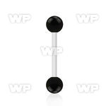 7o442y flexible white acrylic tongue bar 1 6mm black 6mm acryli nipple piercing