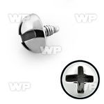 810 4mm 316l steel round screw nut shaped dermal top for inte belly piercing