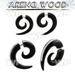 83m7a black areng wood fake cheater plug in spiral shape 1 2m ear lobe piercing