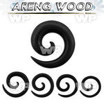8m7a black areng wood spiral coil taper ear lobe piercing