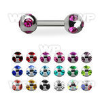8mjc40 316l steel fake cheater plug 4mm multi jewel ball shaped ear lobe piercing