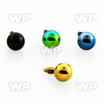 8r4z 3mm ball shaped ion plated 316l steel dermal top for inte belly piercing