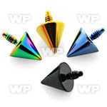 8r6u0 4mm cone shaped ion plated 316l steel dermal top for inte belly piercing