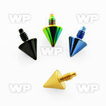 8r6uz 3mm cone shaped ion plated 316l steel dermal top for inte belly piercing