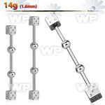 8u13xe0 316l steel industrial barbell 1 6mm 5mm dices on both 