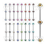8u13xel 316l steel industrial barbell 14g 1 6mm 5 multi jewel 