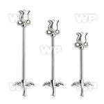 8u13xzl surgical steel industrial barbell flower