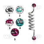 8u1das6 316l steel industrial coil barbell 1 6mm 5mm multi cryst helix piercing