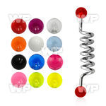 8u1q4s surgical steel industrial coil barbell 1 6mm 5mm uv ball 