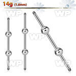 8u3xz surgical steel industrial barbell post 1 6mm 4mm ballson 