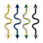 8ur76us ion plated surgical steel industrial zig zag barbell 1 6 