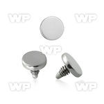 8wz 3mm flat disk shaped surgical steel dermal top for intern belly piercing