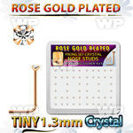a33myf6 box with of silver 925 l shaped nose studs rose gold plat nose piercing