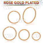 a33wbokp rose gold finish silver seamless ring 20g twisted