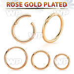 a33wixey rose gold finish silver hinged segment clicker 16g