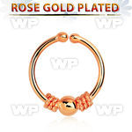 a33wmek6 silver fake septum ring w real rose gold plating w a bali septum piercing