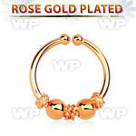a33wmekd silver fake septum ring w real rose gold plating w a bali septum piercing