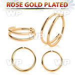 a33ww rose gold finish 925 silver seamless nose ring double