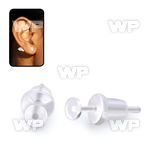 aerrd pair of flexible acrylic retainer ear stud flat disk top