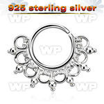 agsepv12 silver septum ring w a extra wide engraved indian design