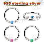 agspvo1x silver seamless septum ring w 2mm opal 1.5mm white opal