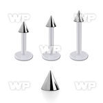albcn3 bio  flex labret, 16g (1.2mm) with a 3mm steel cone