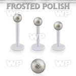 albfo3 bio  flex labret w 3mm steel ball w a frosted surface