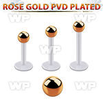 albttb3 bio  flex labret w 3mm rose gold pvd plated steel ball