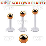 albttb4 bio  flex labret w 4mm rose gold pvd plated steel ball