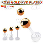 albttb5 bio  flex labret w 5mm rose gold pvd plated steel ball