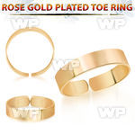 arsep rose gold finish silver adjustable toe ring smooth