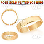 arskl rose gold finish silver adjustable toe ring plain