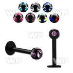 b4267 black ion plated surgical steel internally threaded labre lower lip piercing