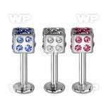 b43160 surgical steel labret stud 1 2mm 4mm steel multi crystal lower lip piercing