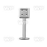 b431803 surgical steel labret stud 1 2mm 4mm dice lower lip piercing