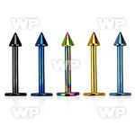 b4r6uk ion plated 316 steel labret 1mm 2mm cone lower lip piercing