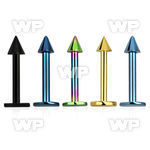 b4r6uks ion plated 316 steel labret 1 2mm 2 5mm cone length 8mm lower lip piercing