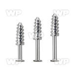 b4w36o surgical steel labret stud 1 2mm screw threading tip upp lower lip piercing