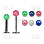 b4whq474 surgical steel labret stud 1 2mm 3mm ab coated acrylic lower lip piercing