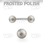 bbefo5 316l steel eyebrow barbell w 5mm frosted steel balls