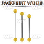 bbinjf5 organic industrial barbell w 5mm jack fruit wood balls