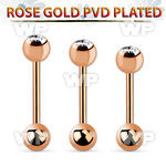 bbttc rose gold steel tongue barbell 6mm bezel set jewel ball