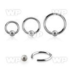 bcr12f5 steel ball closure ring, 12g w a 5mm frosted steel ball