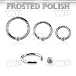 bcr16f3 steel ball closure ring, 16g w 3mm frosted ball