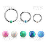 bcr16o3 316l steel ball closure ring 16g 3mm synthetic opal ball