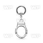 bcrg765 316l steel ball closure ring 1.6mm w dangling handcuff