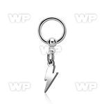 bcrglit 316l steel ball closure ring 1.6mm w dangling lightning 