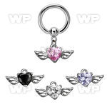 bcrgz586 316l steel bcr 1.6mm w a heart shaped cz stone with wing